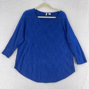 Anthropologie Moth Blue Pullover Knit Shirt Womens Long Sleeve Size‎ Large